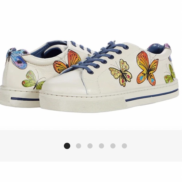 Brighton Leather Fly Me Sneaker With Whimsical Animated Butterfly Print Size 10